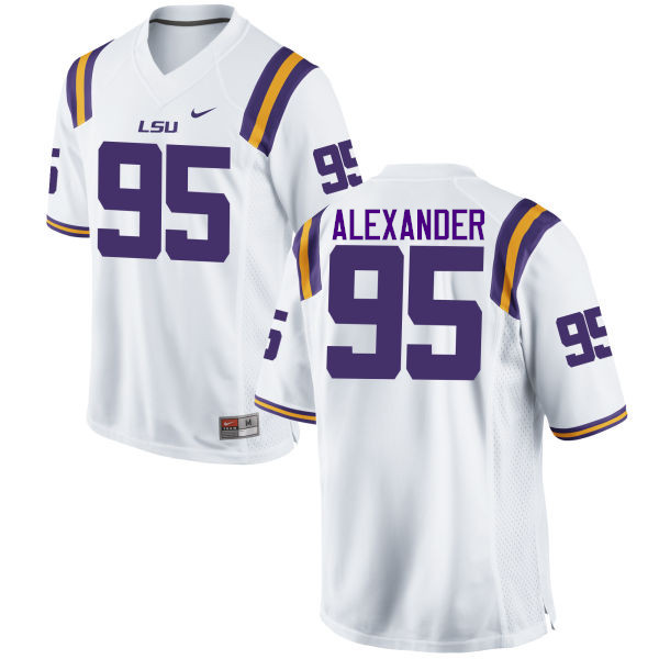 Men LSU Tigers #95 Edwin Alexander College Football Jerseys Game-White - Click Image to Close